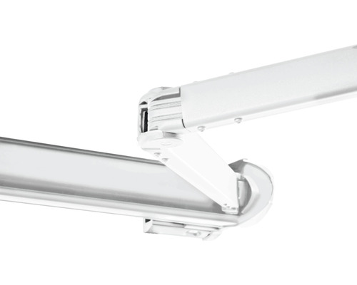 SOLUNA cassettescherm Exclusiv 2x1,5 doekdesign A131 frame RAL 9010 verkeerswit aandrijving rechts incl. motor en wandschakelaar