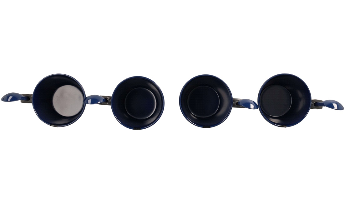 Kaffekrus m/ske, 4 stk. Marine blå GIMEX