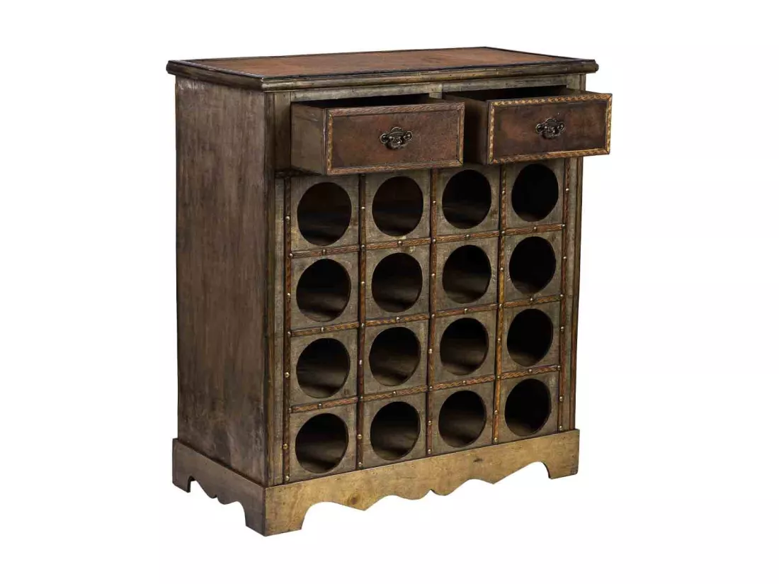 Coffre à bouteilles en bois marron 63x31x69,5h cm