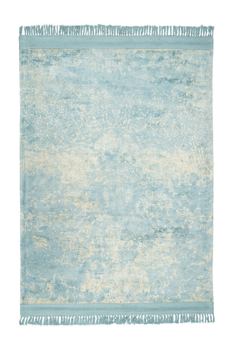 Kurzflorteppich DOLCE VITA 100 - petrol - handgewebt - 80x150 cm
