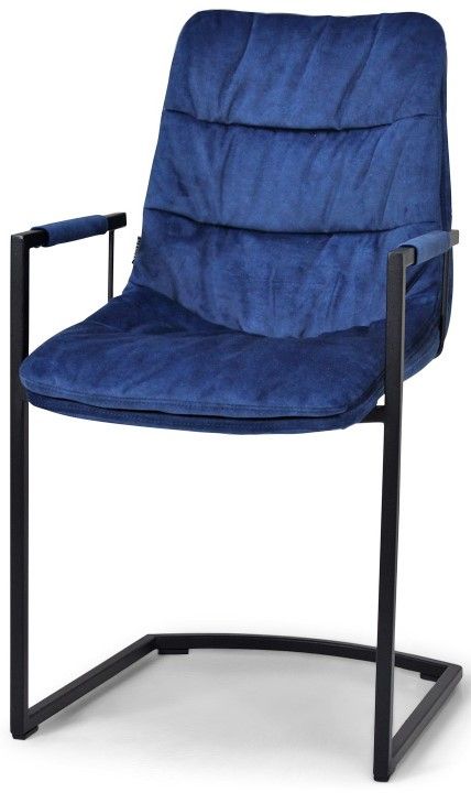 Keukenstoel velvet blue Knus B51 x D65 x H87 cm