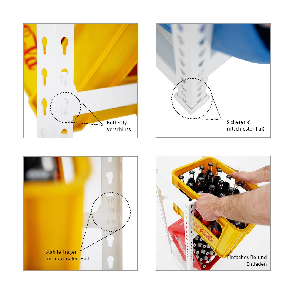 PROREGAL Drankkratplank, Kameel, HxBxD 100 x 40 x 30 cm, Wit