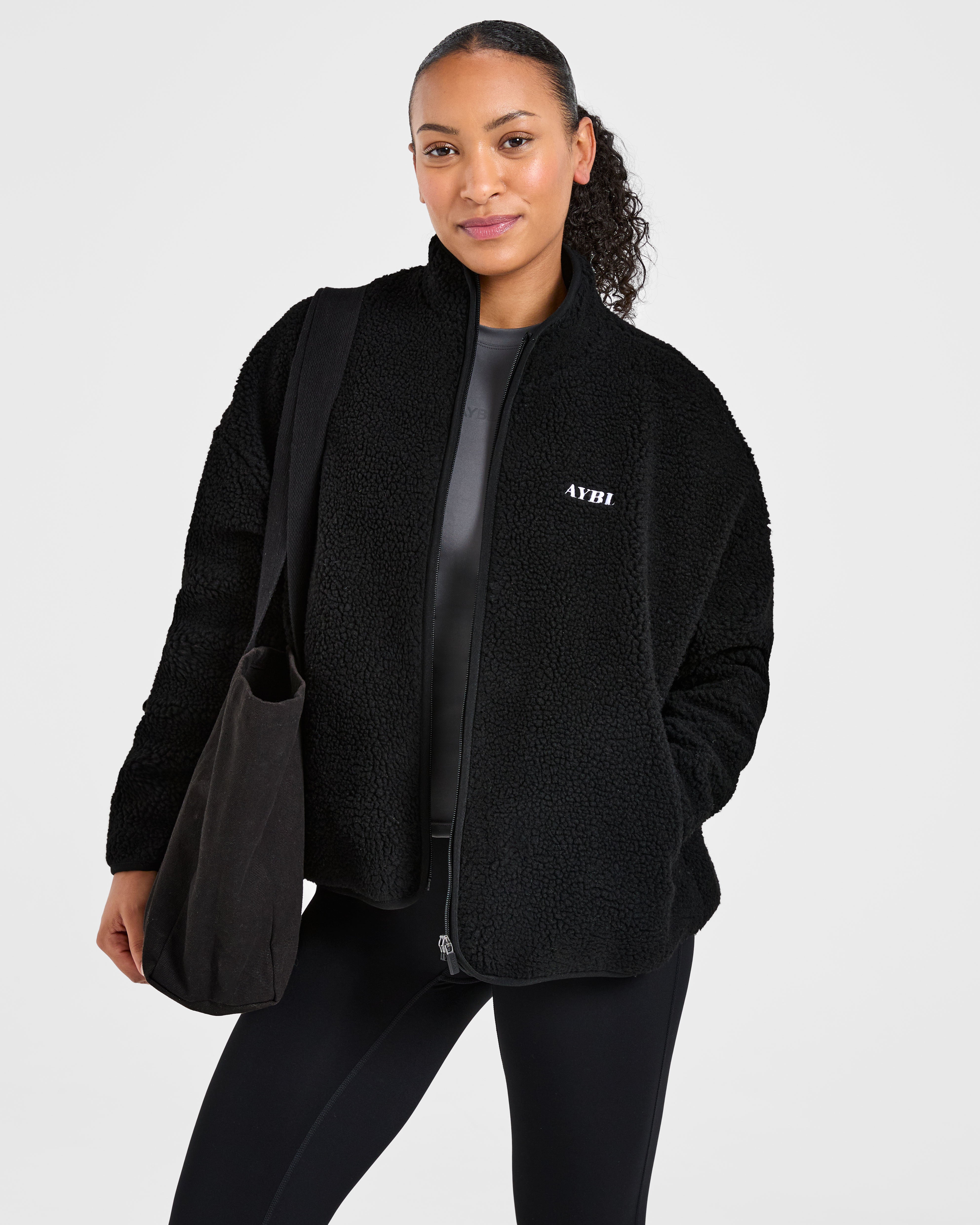 Oversized Zip Up Fleece Jacket