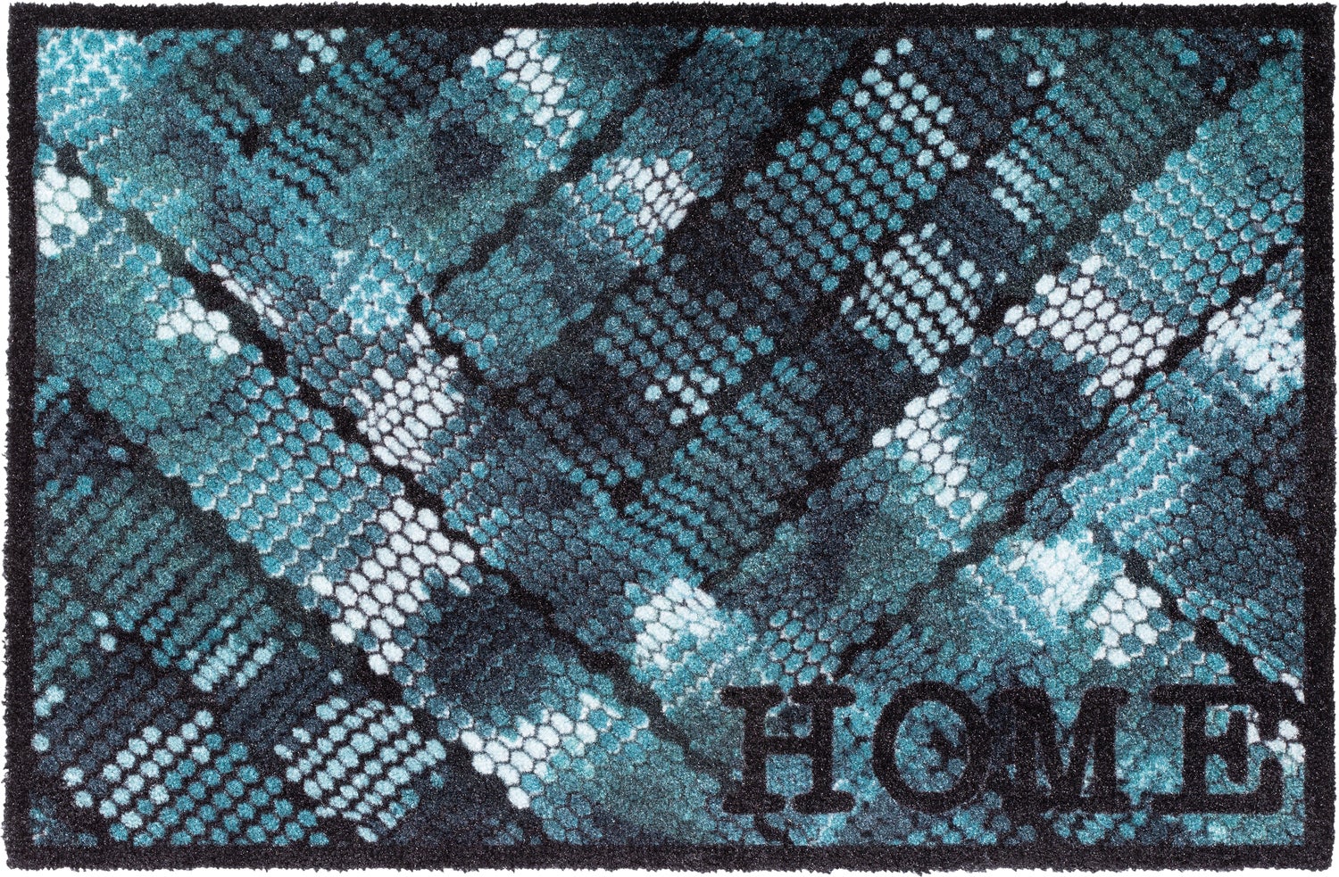 Droogloopmat Mondial blauw zwart 50 x 75 cm