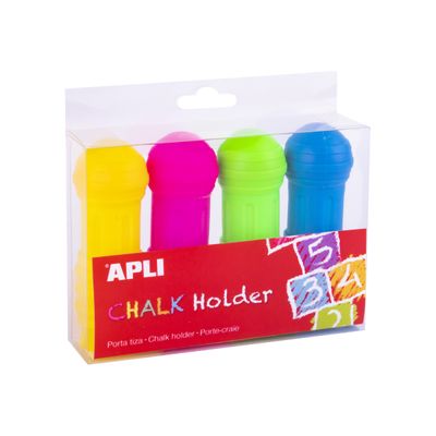 APLI - 4 porte-craies - 25mm - couleurs assorties