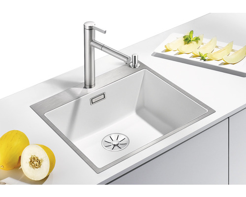 Blanco SUBLINE 500-IF/A Steelframe spoelbak, 543 x 510 mm, zwart roestvrij staal, 525999
