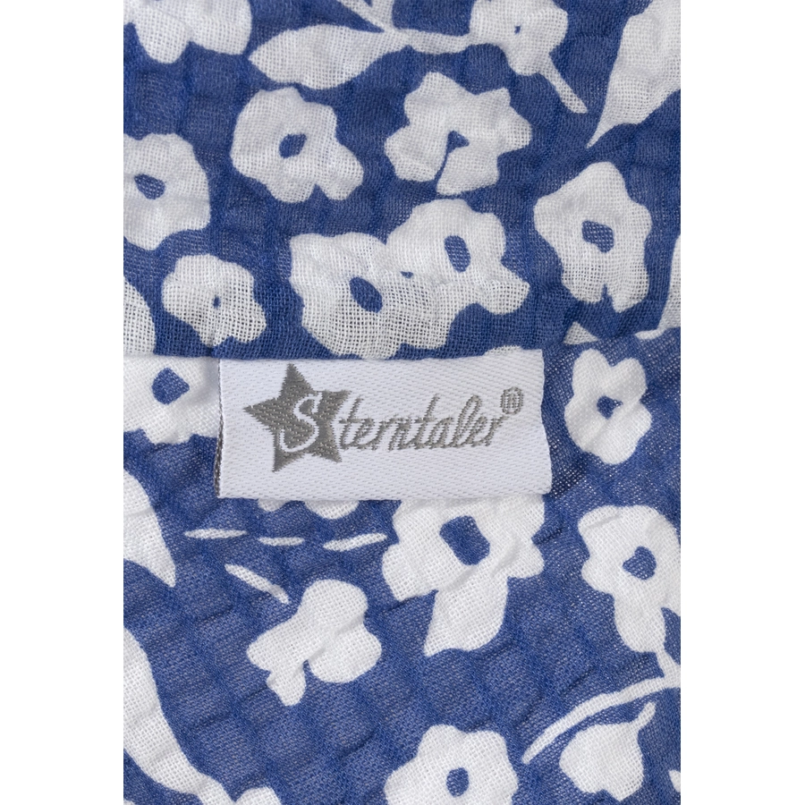 Sterntaler Schirmmütze mit Nackenschutz Blumen blau