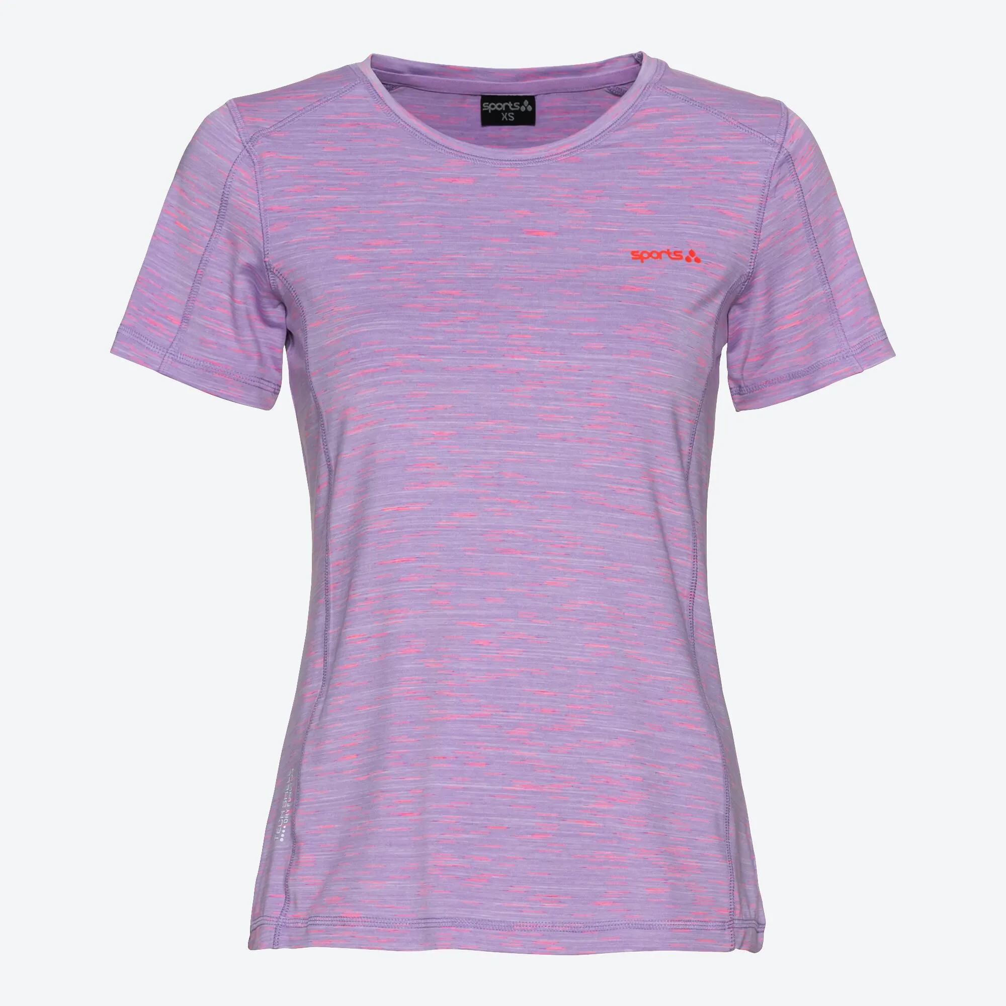 Damen-Fitness-T-Shirt in Space-Dye-Optik