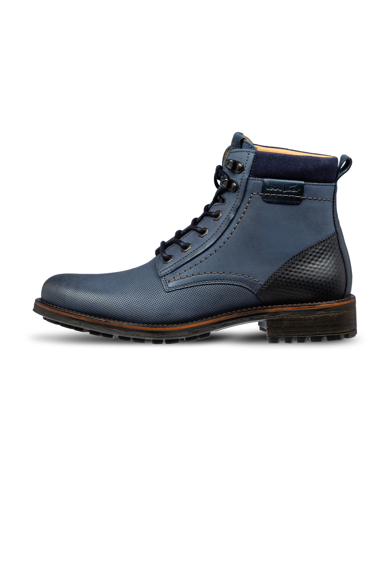 Blauw nubuck fritz boot