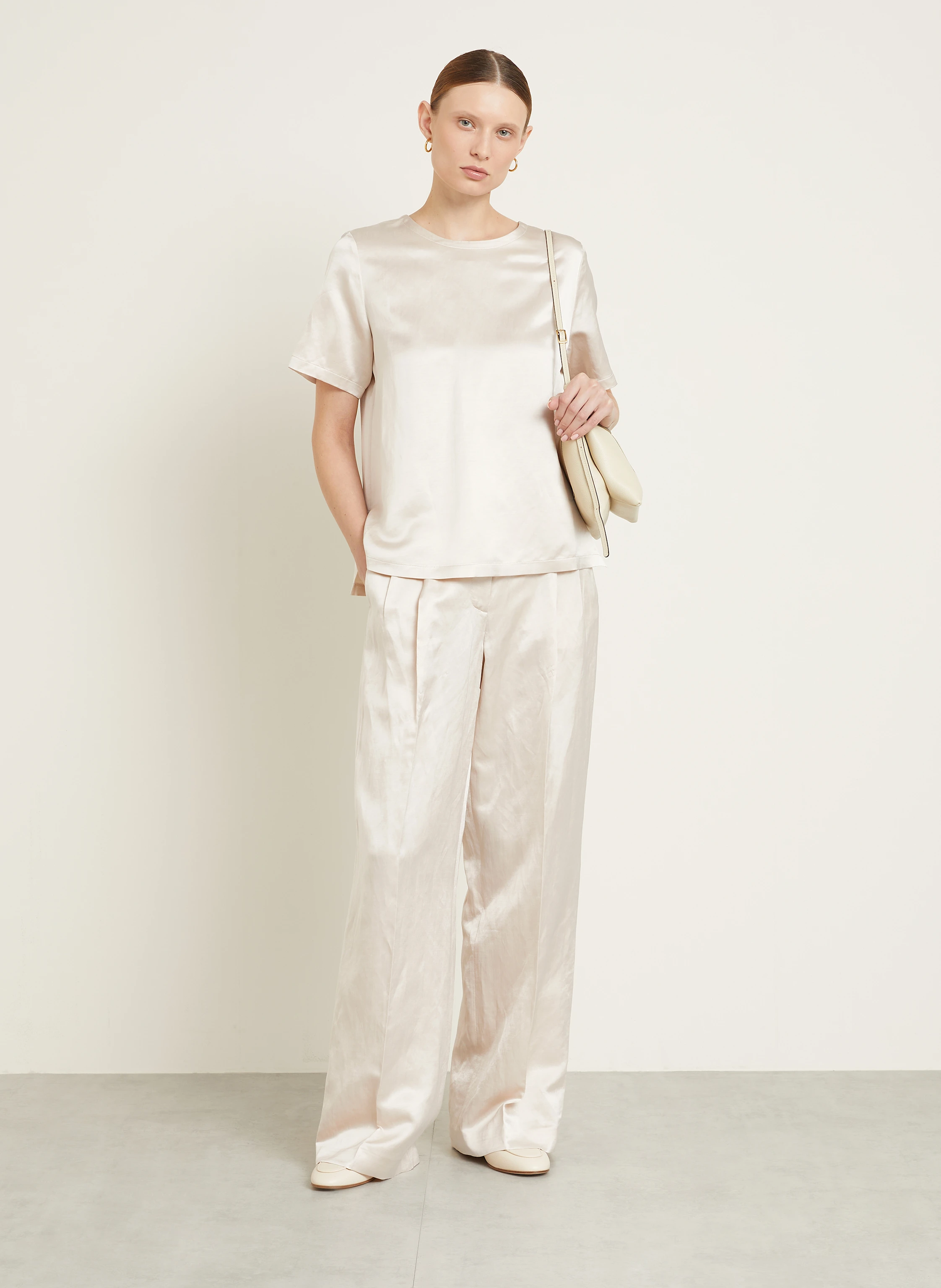 IRIS von ARNIM Blusenshirt LUA aus Satin mit Leinen