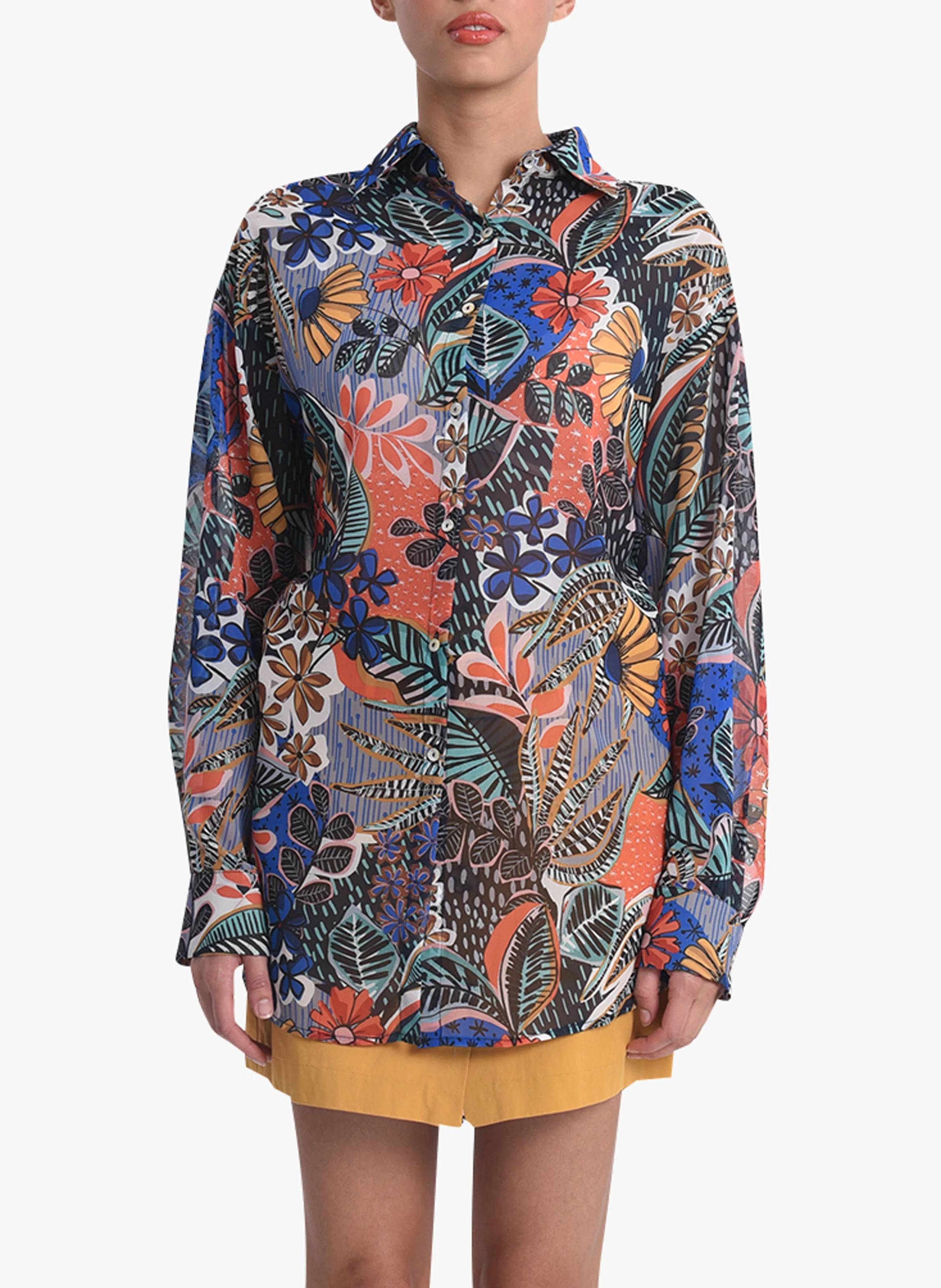 Chemise col classique imprimée floral| Multicolore