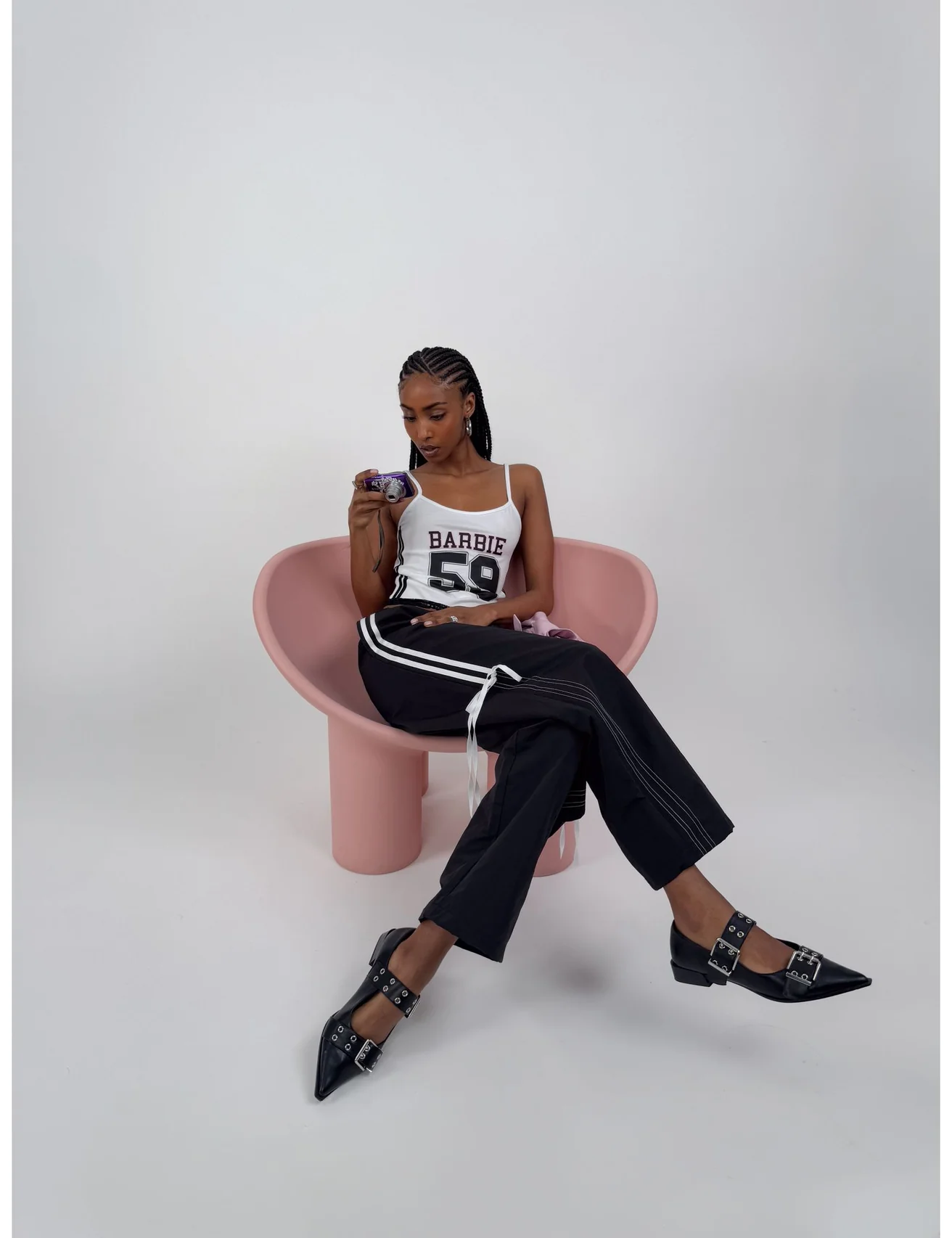 Pantalon jogging noir avec liens à nouer