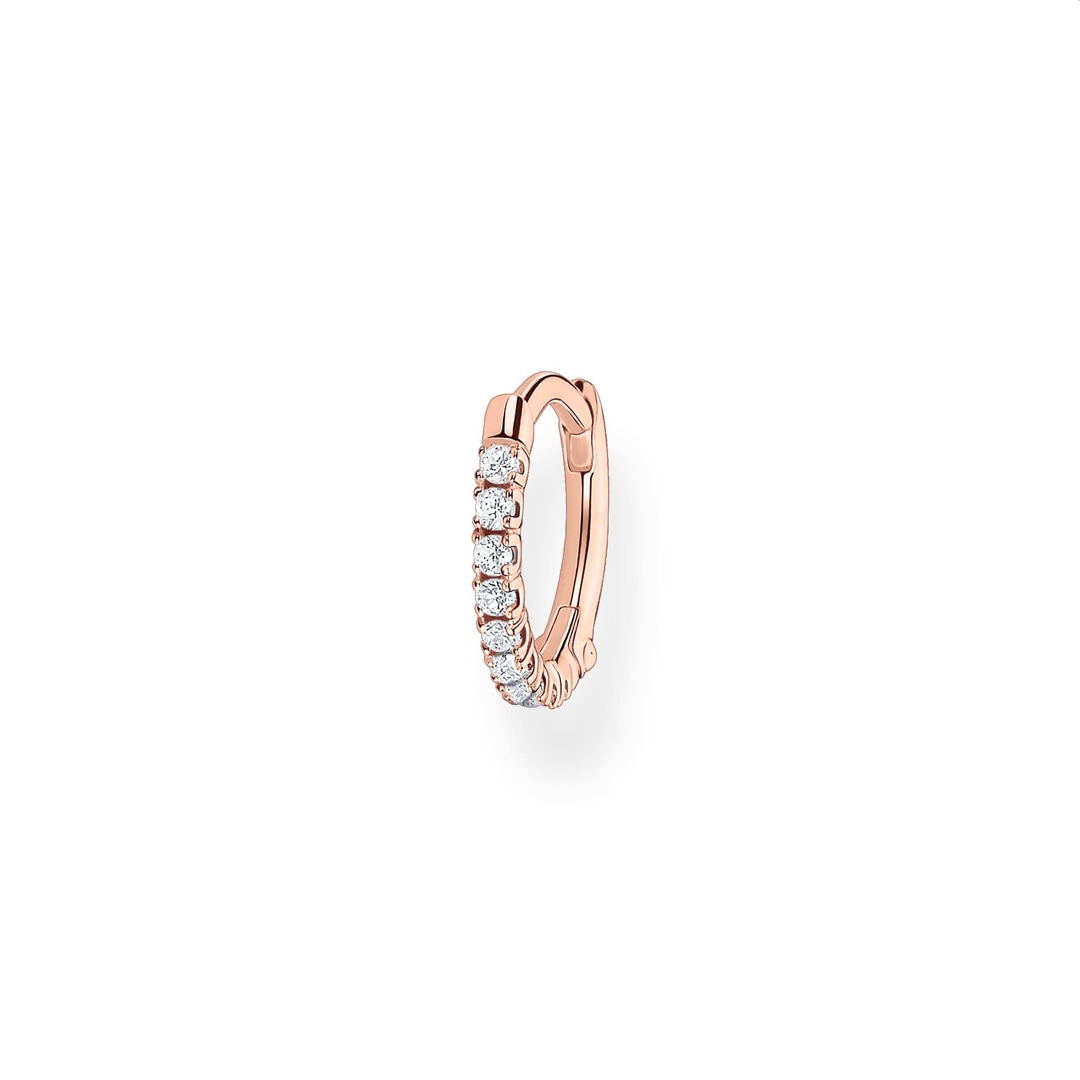 Thomas Sabo Charm Club Einzel Creole weisse Steine roségold