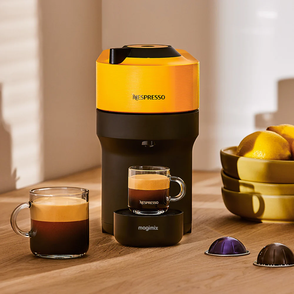 Cafetière à dosette Vertuo POP jaune Magimix