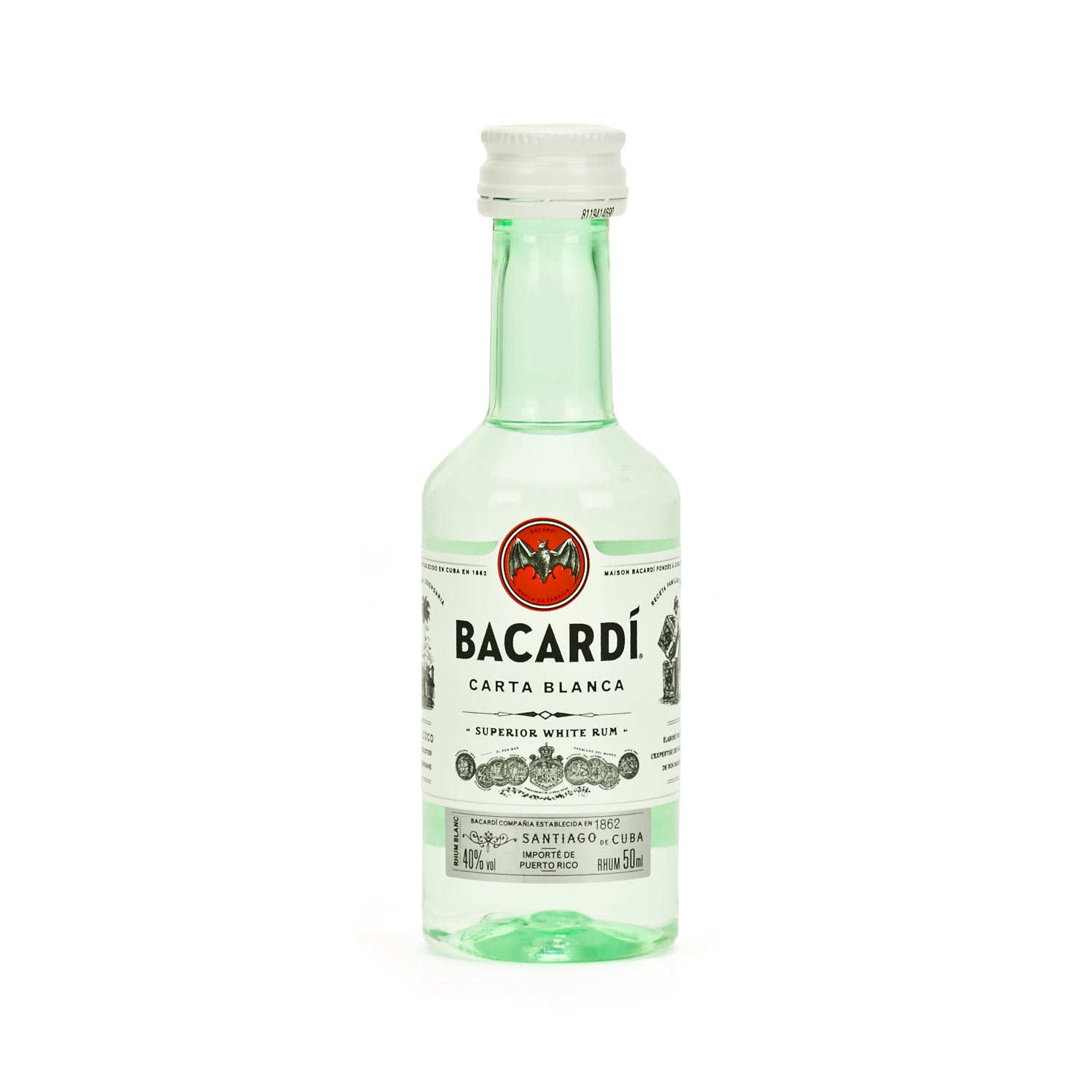 Mignonnette de rhum Bacardi Carta Blanca 40%