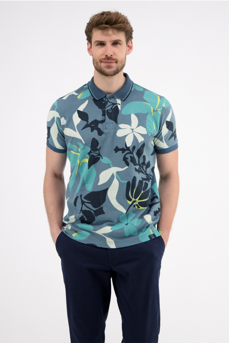 Lerros blauwe heren polo
