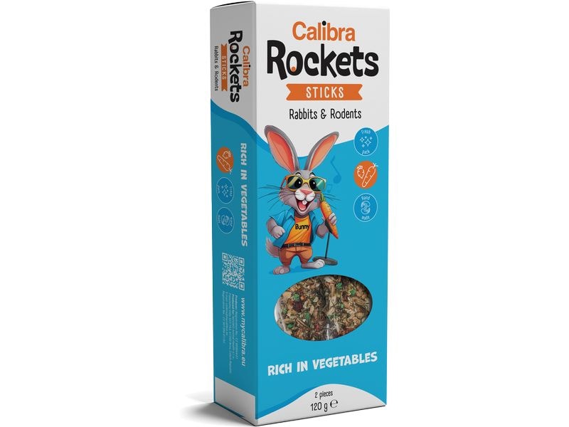 Calibra Snack Gemüse Sticks Kaninchen und Nager 2 Stück Ergänzungsfuttermittel für Kaninchen, Meerschweinchen, Chinchillas, Degus und andere Nager