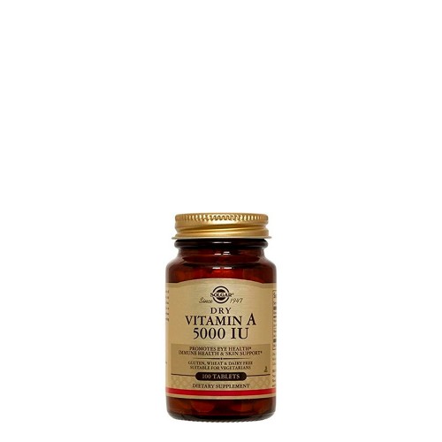 Solgar Vitamina A Seca 5000UI 100 comprimidos