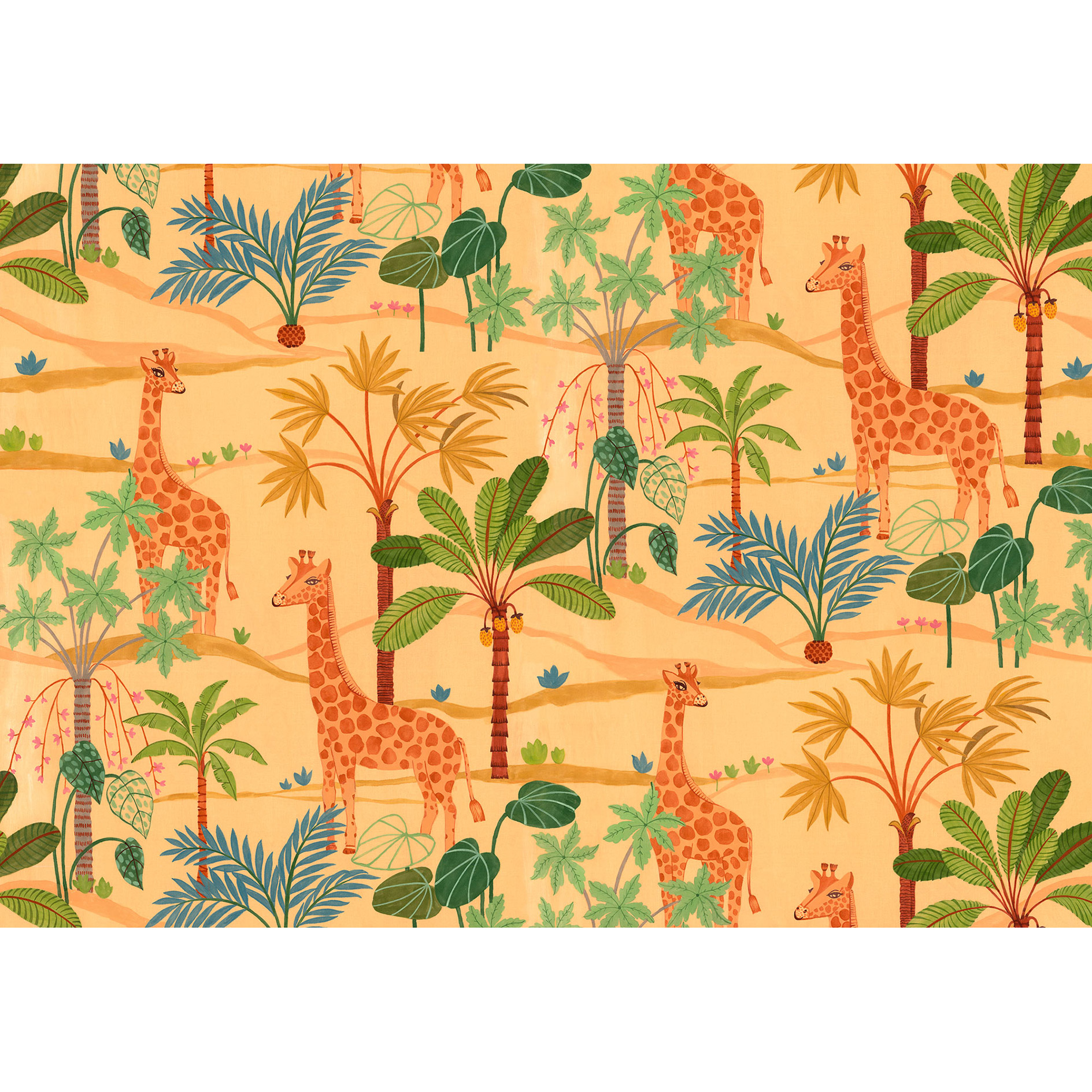 Vlies-Fototapete GIRAFFE CREW - bunt - 400x280 cm