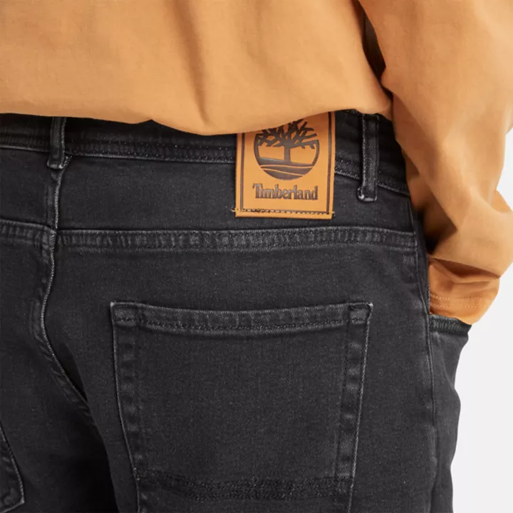 Jean stretch noir délavé pour homme en gris foncé