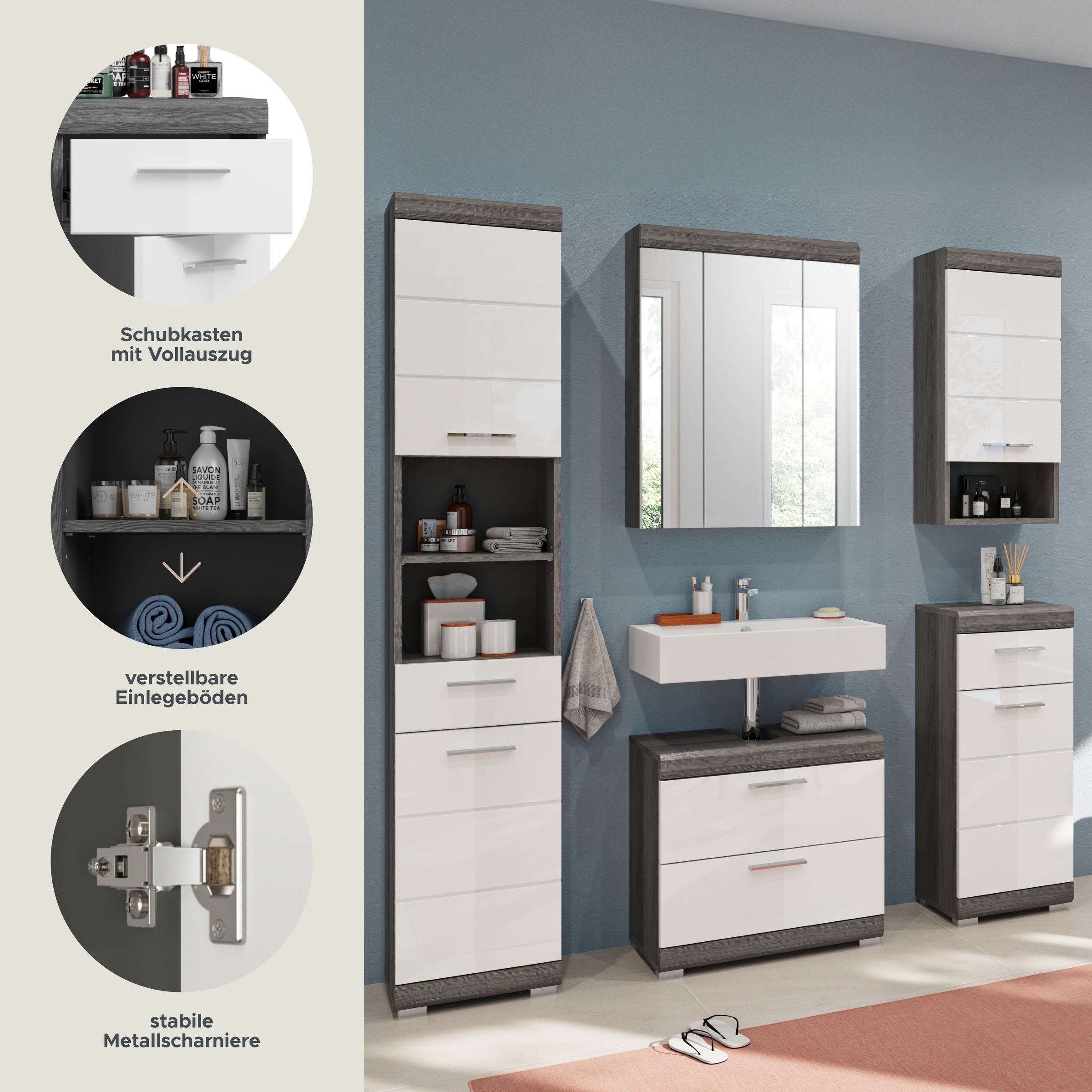 INOSIGN Badmöbel-Set »Siena, 5 teilig, bestehend aus:« Set, TOPSELLER!, 5 Stk. tlg.