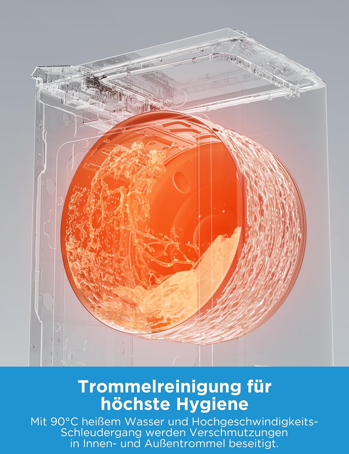 Midea Toplader Waschmaschine MF10ET80B / 8KG / A / 1300 U/min/BLDC Inverter Mortor/Dampffunktion/SoftOpener/XL Türöffnung/Kurz 15'&45' / Mehrere Temperaturoptionen/AquaStop, Weiß