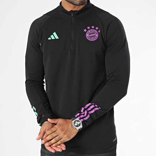 Tee Shirt Manches Longues A Bandes Bayern Munich IB1527 Noir