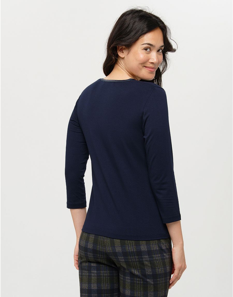 T-shirt marine imprimé