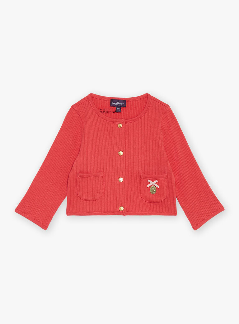 Gilet coquelicot à manches longues