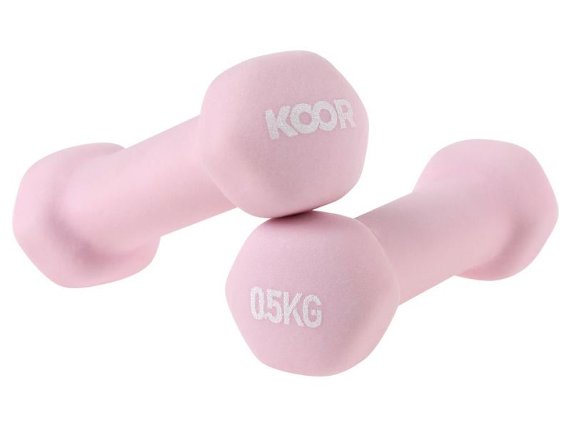 KOOR Kurzhantel-Set 0.5 kg, Rosa Ideal für das Training zu Hause