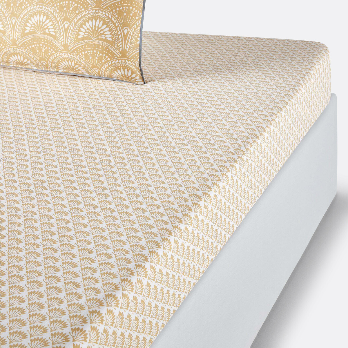 LA REDOUTE INTERIEURS<br>Lençol de baixo estampado em puro algodão lavado Jaipur