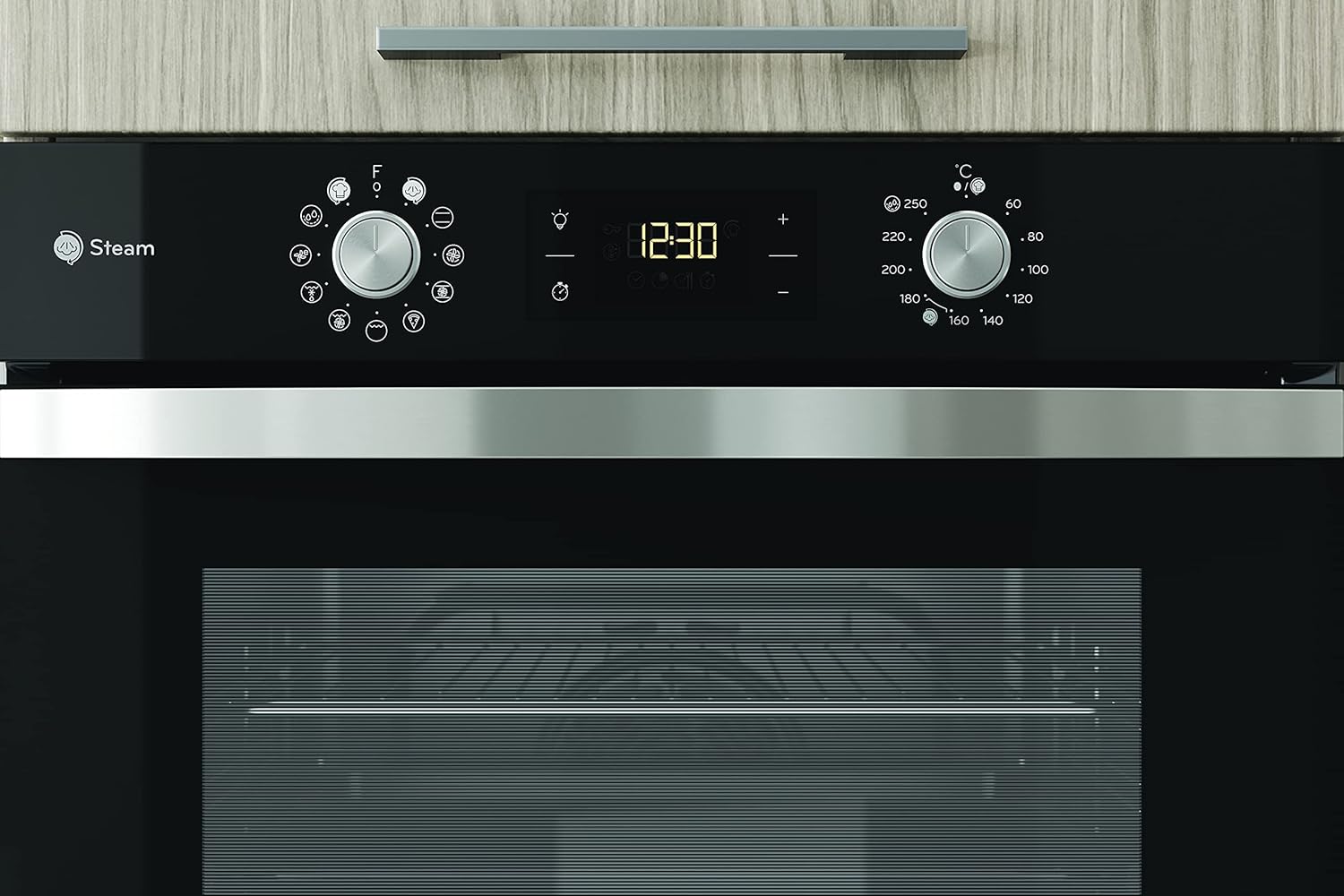 Privileg PBWK3 JH8S BLG Einbau-Backofen mit Hydrolyse und Dampffunktionen/ 71 l/Hydrolyse/CLICK und CLEAN/Multi-Level-Kochen/Pizzafunktion/Freasy Cook