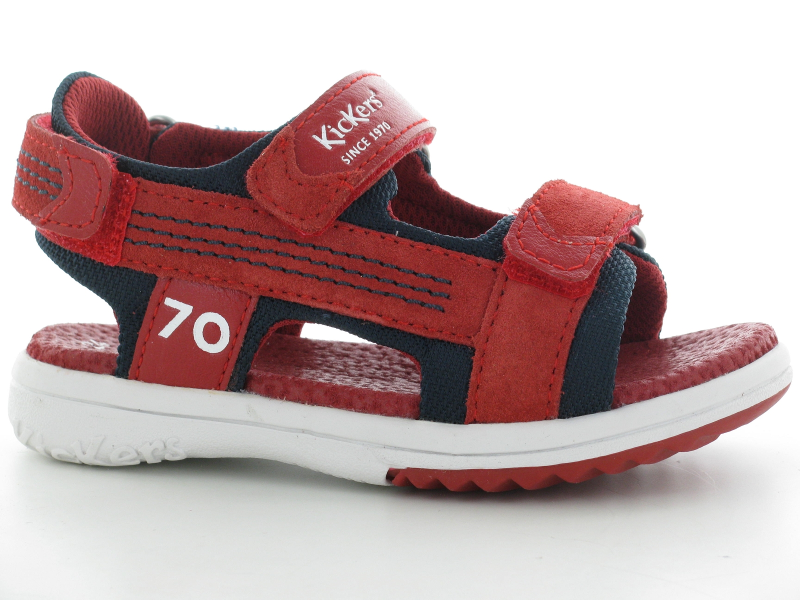 Kickers-694880 Matières combinées Rouge Vif