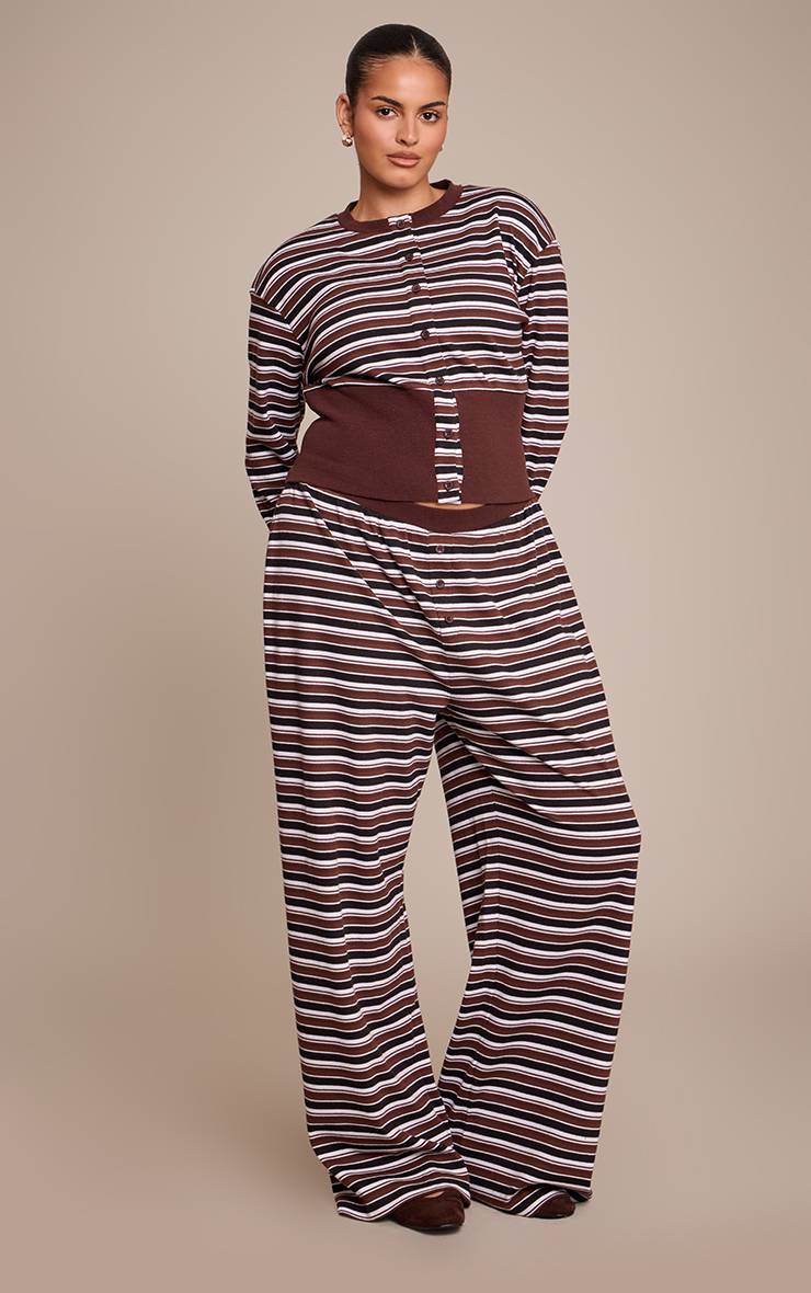 Chocolat Pantalon Large Super Doux Basique Plus