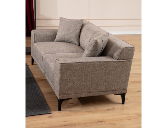 CONCEPT1 - Canapé tissu Petra 3 places fauve 215 x 86 x h87