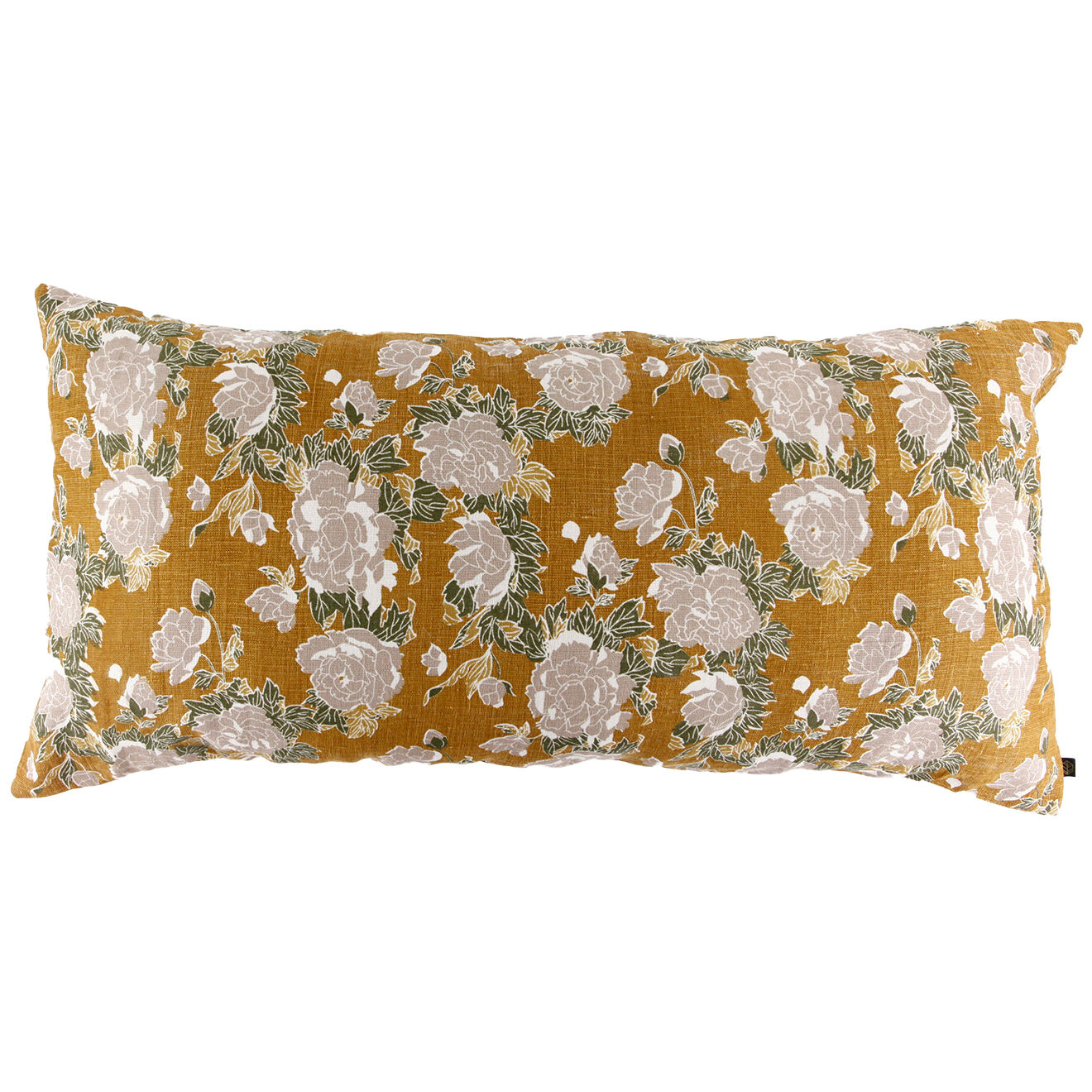 Haomy Housse de coussin en Lin & Coton Kurti chamois - 55x110 cm