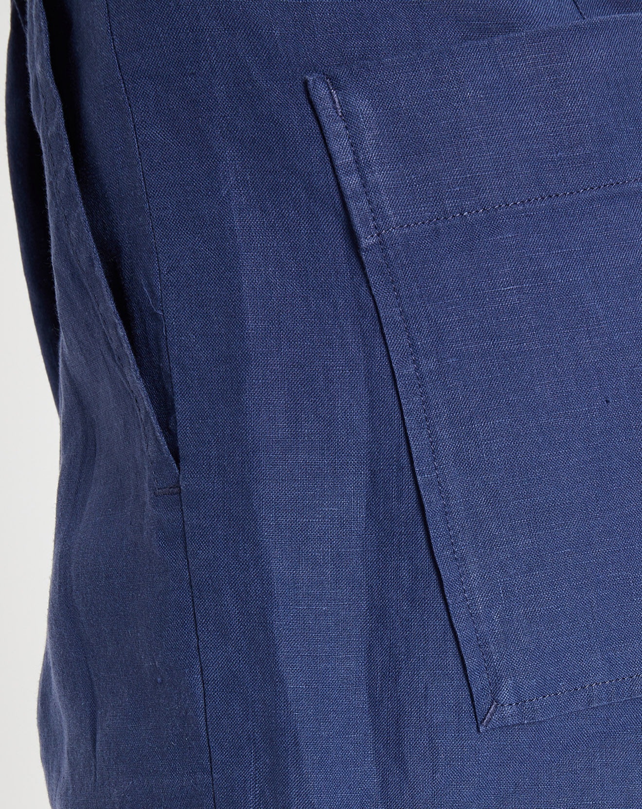 Marc O'Polo Short 100% Lin Elastique bleu moyen