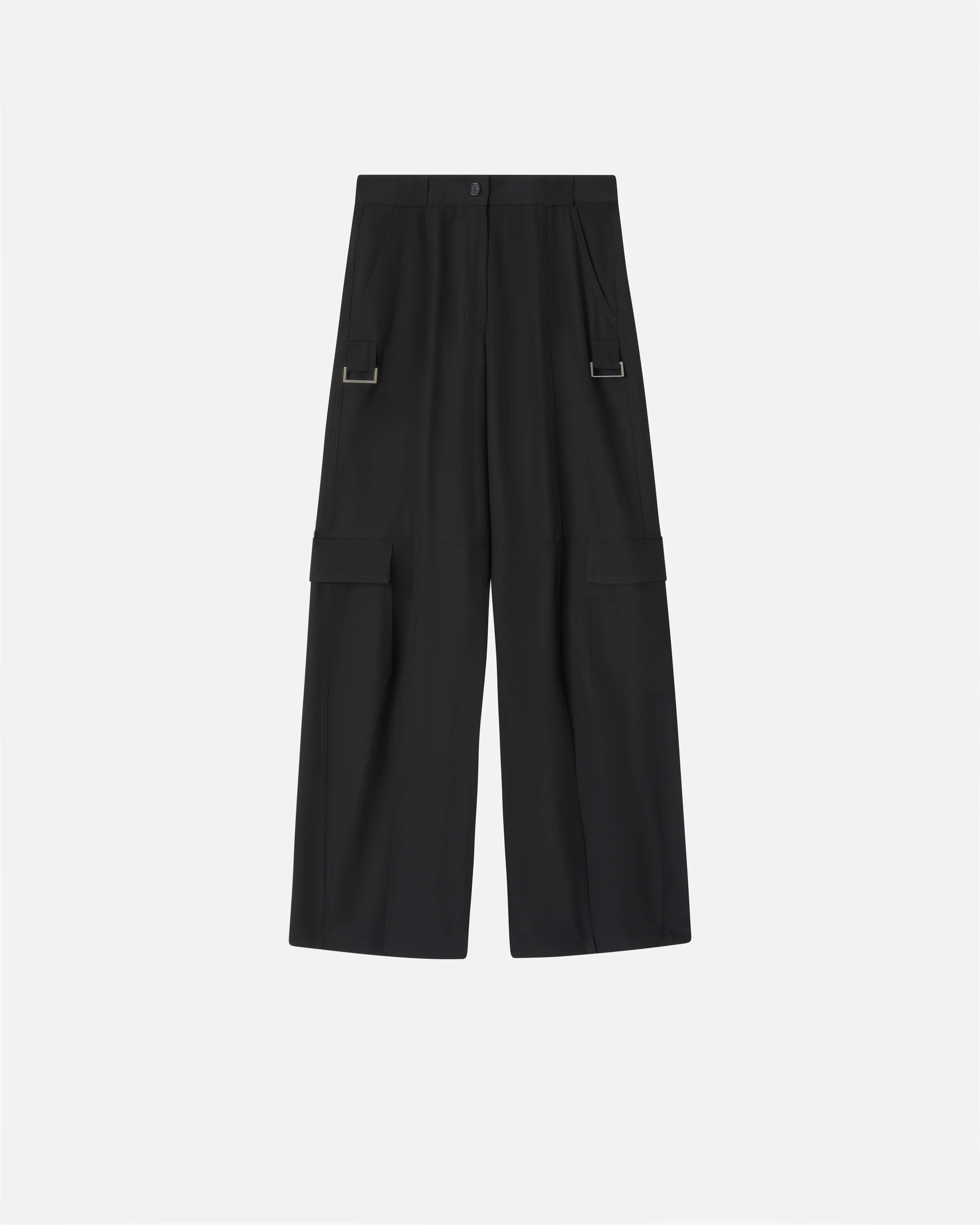 Pantalon cargo large et fluide | Noir