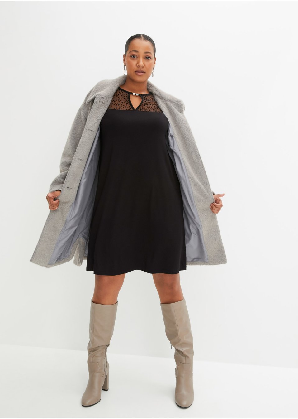 Robe en jersey avec empiècement en mesh