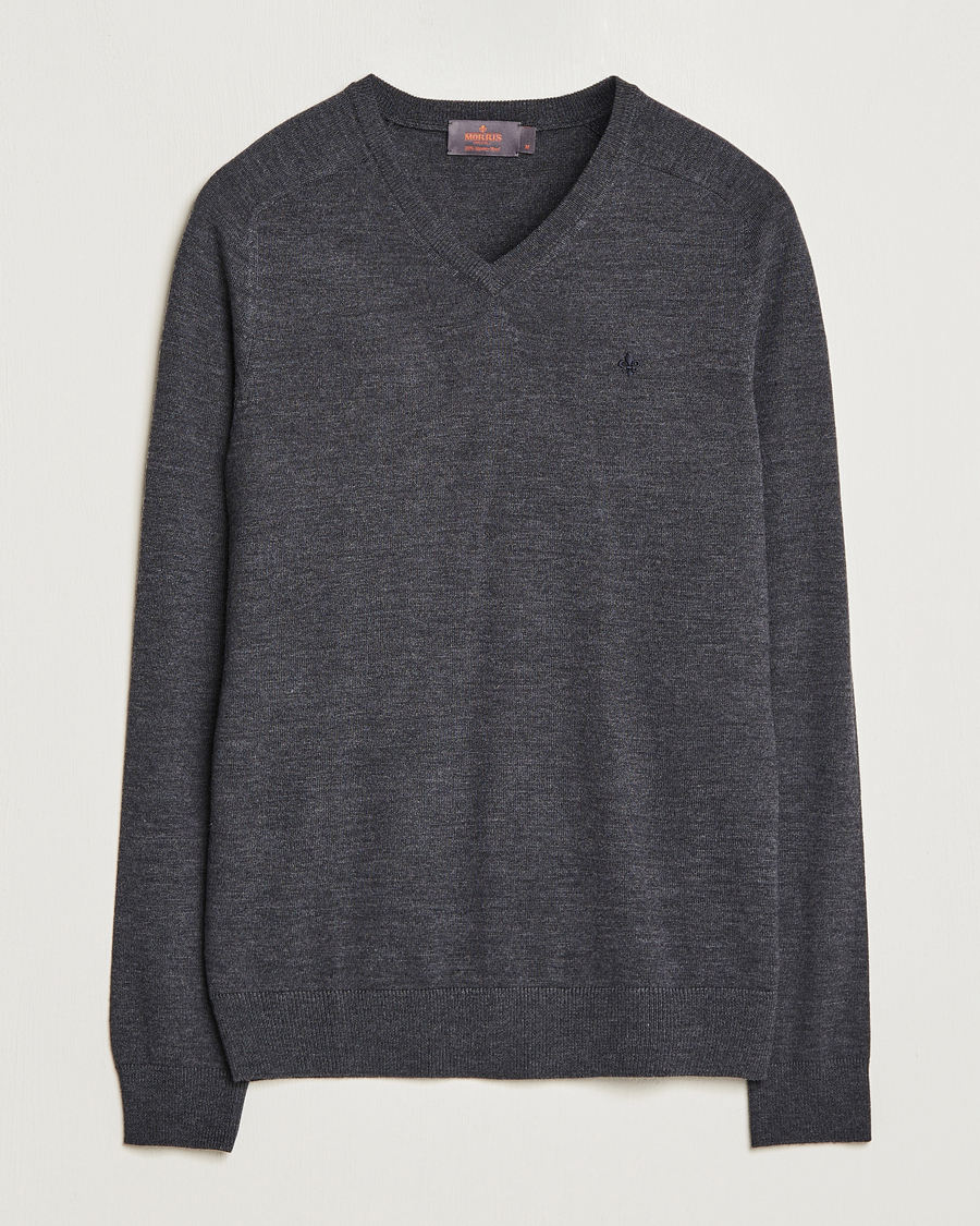 Morris Merino V-neck Grey