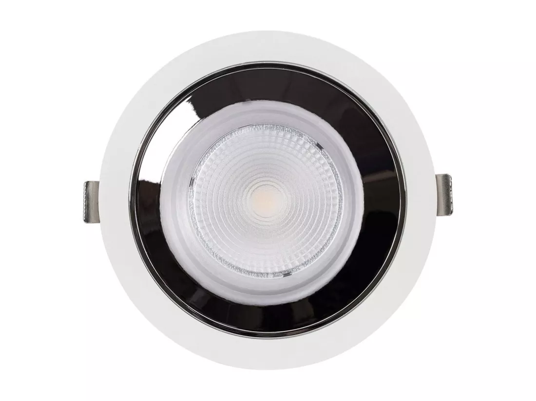 Downlight LED 30W Rond Premium CRI90 LIFUD Coupe Ø 145 mm 2700K Blanc chaud
