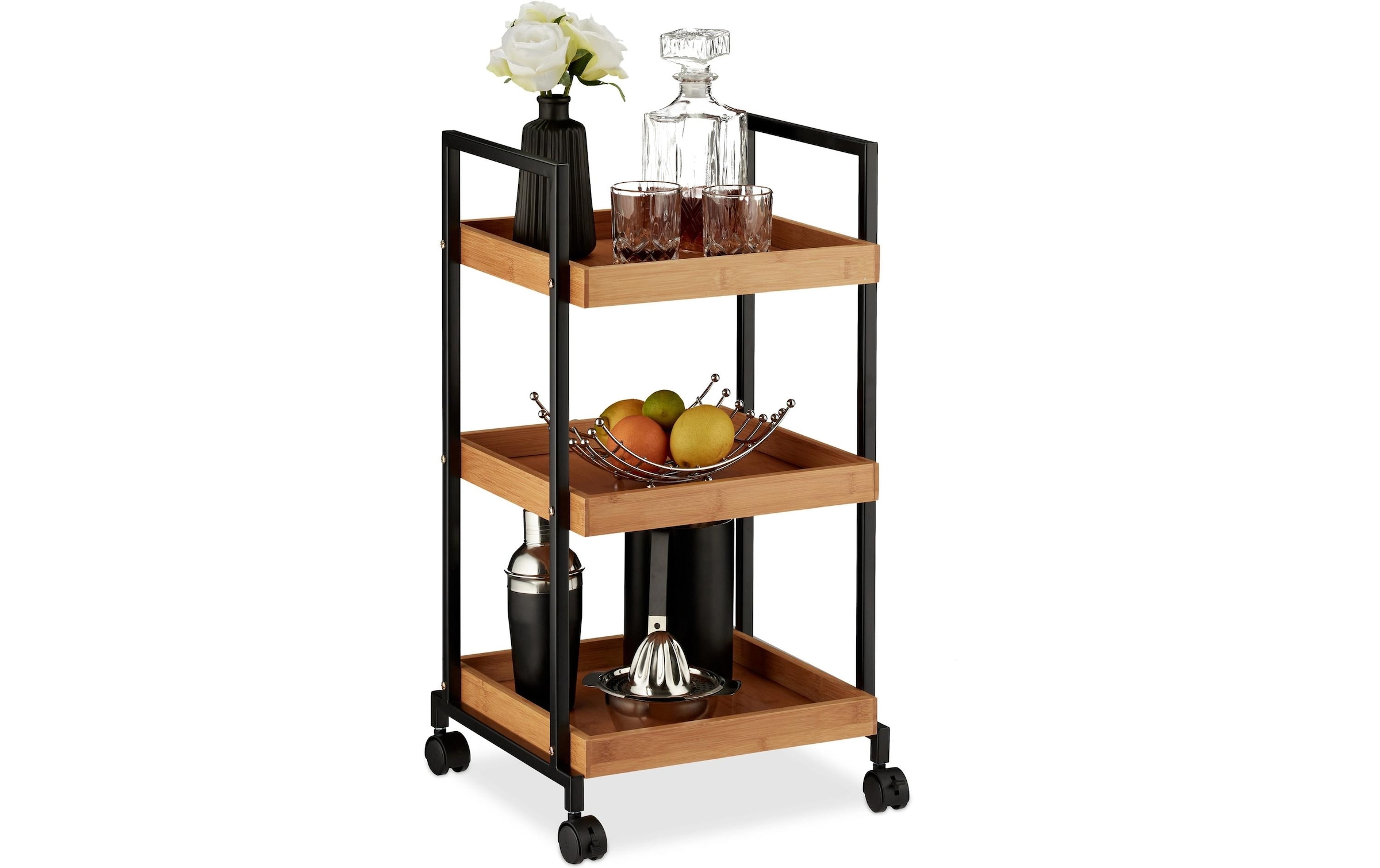 relaxdays Servierwagen »mit 3 Etagen 69.5 x 37 x 34 cm«