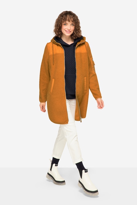 Hoodie-Jacke, Teddyfleece, Kapuze, Langarm, OEKO-TEX