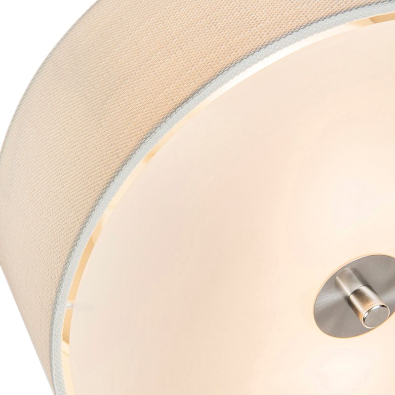 Landelijke plafondlamp wit/crème 30 cm - Drum Jute