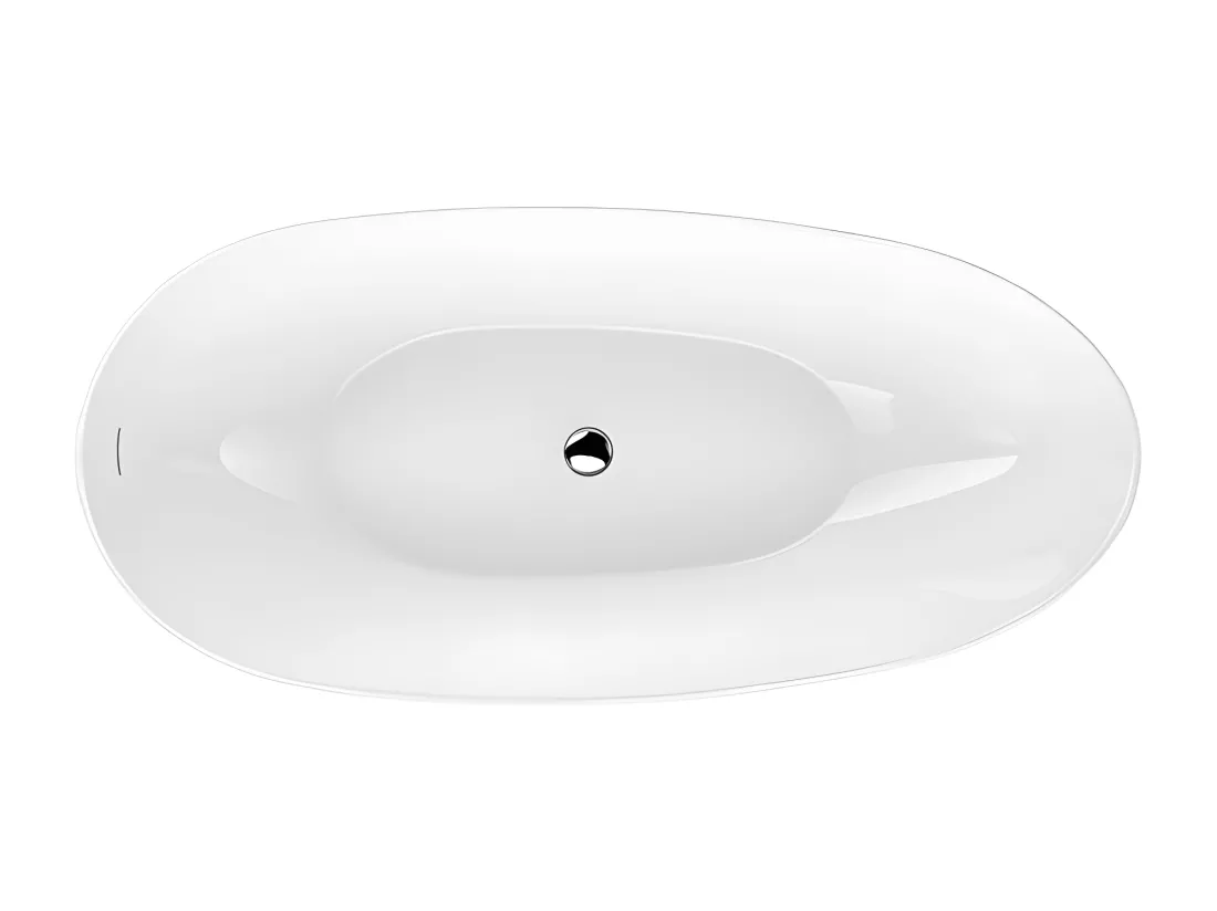 Baignoire îlot design ovale FLORIDA blanche 180 cm Brillant