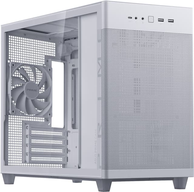 ASUS Prime AP201 TG MicroATX/MiniITX PC-kabinet (hvid)