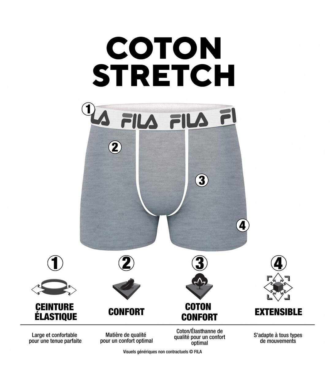 Boxer Homme Coton, Calecon Homme, Maille Aérée, Respirant (Lot de 4)