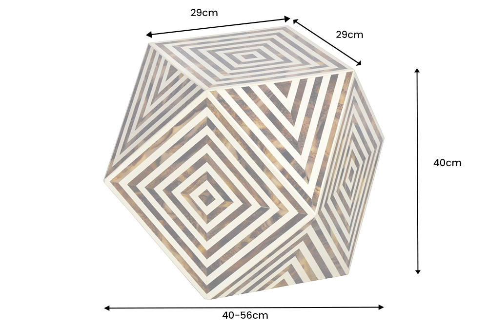 Beistelltisch HARMONY NATURE 60cm braun weiß Mosaik Kunsthandwerk