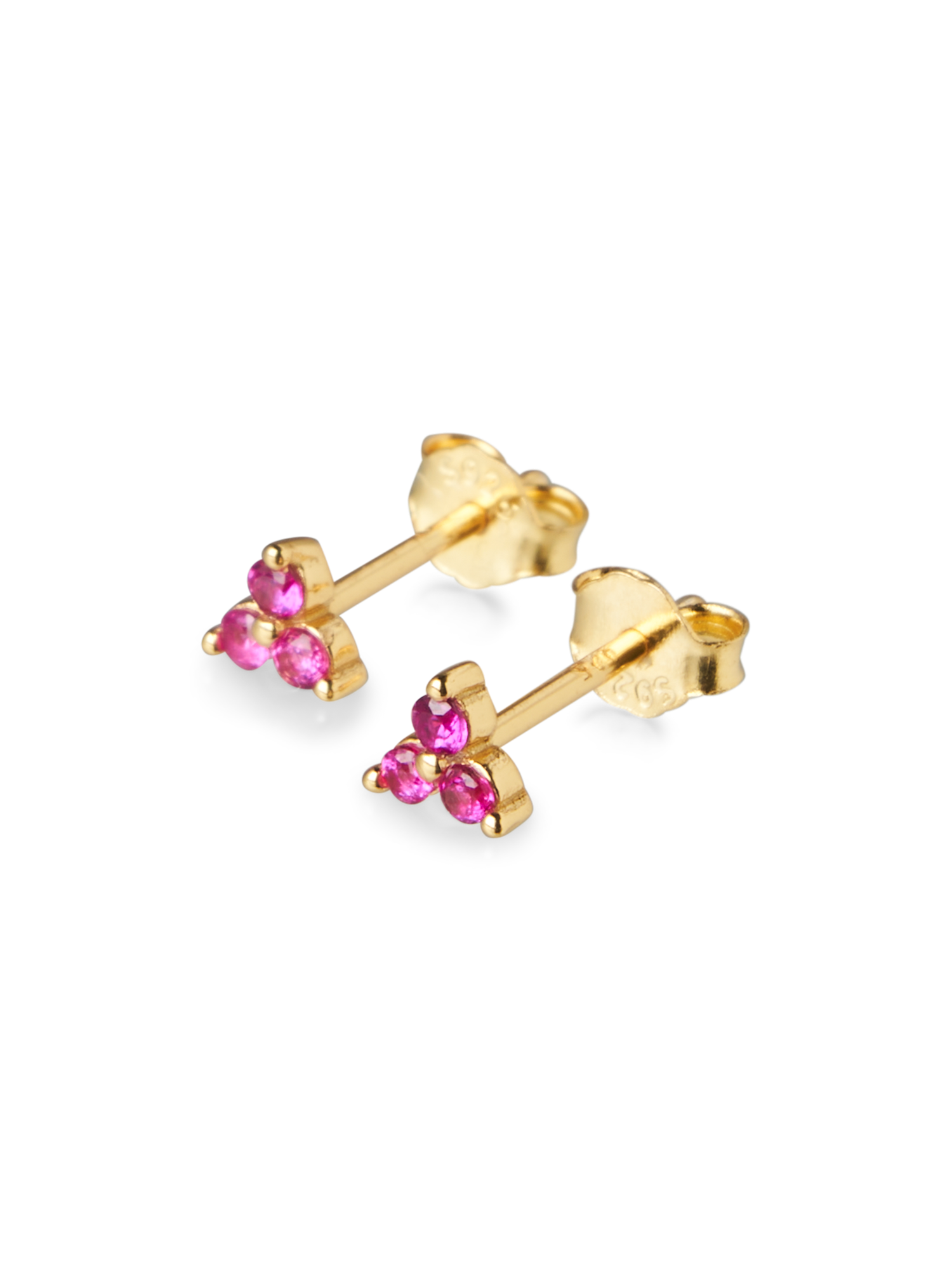 Clover-øreringe | 925 sterlingsølv/18k forgyldt. 4 x 4 x 12 mm. 2 stk.  | Gold, Rose | & Copenhagen