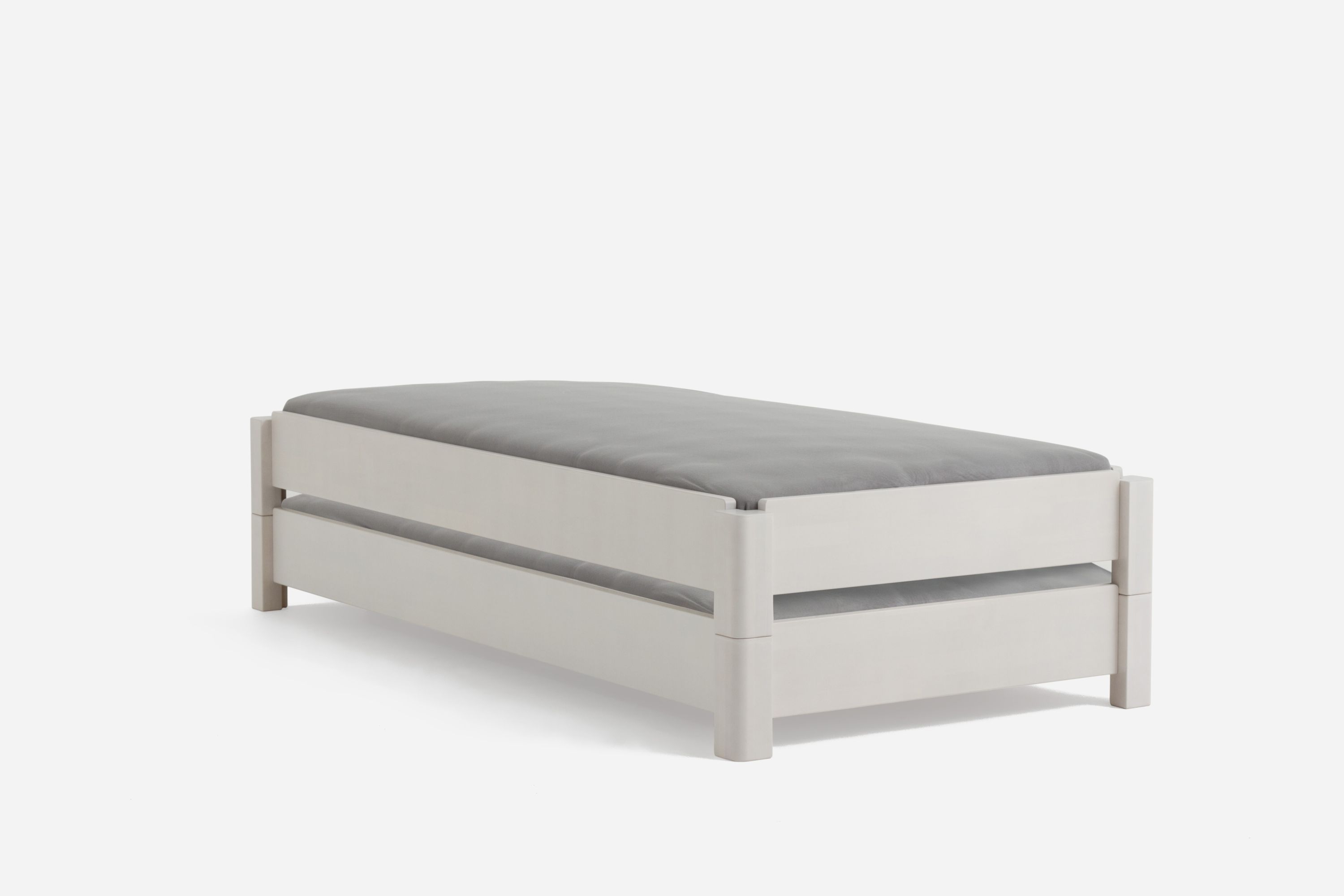 Holzbett Freesia 100 x 200 cm Buche weiß lackiert